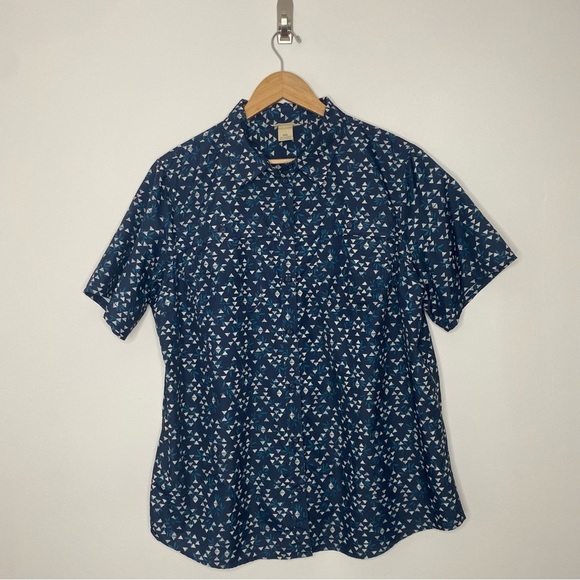 Duluth Trading Co Tops - Duluth Trading Co Shirt womens 2XL Blue Short Sleeve Breathable Geometric outdo